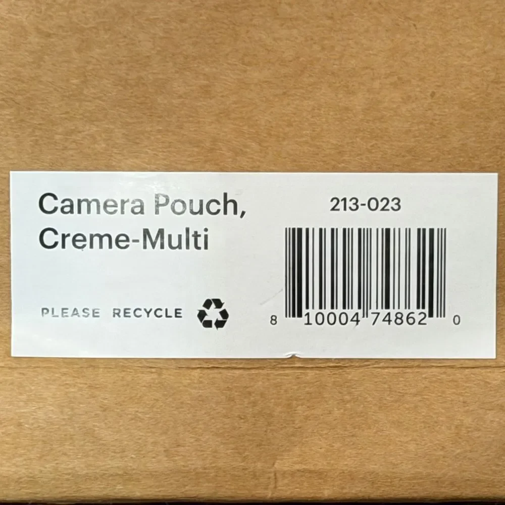 Long Weekend Camera Pouch Creme Multi Blue Grid Travel Case. NEW/Sealed